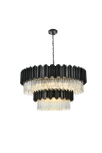 Elegant 3400G40BK - Willow 40 inch Chandelier in Black