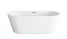 Elegant BT10665GW-BGD - Bathtub 64.9"28.3"22.8" GW with BGD drain kit
