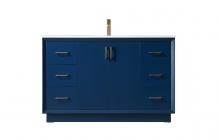 Elegant VF19654BL - Vanity Cabinet 6Dw 2Dr 54"W x 22"D x 35"H blue