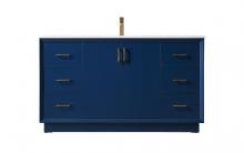 Elegant VF19660BL - Vanity Cabinet 6Dw 2Dr 60"W x 22"D x 35"H blue