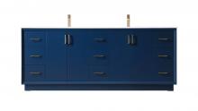 Elegant VF19684DBL - Vanity Cabinet 9Dw 4Dr 84"W x 22"D x 35"H blue
