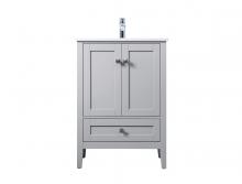 Elegant VF21124GR - Vanity Cabinet 2dr 1dw W24''xD19''xH34" Grey