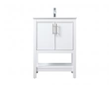 Elegant VF26624WH - Vanity Cabinet 2Dr W24''xD19''xH34" White