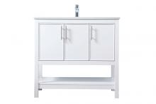 Elegant VF26636WH - Vanity Cabinet 3Dr W36''xD19''xH34" White
