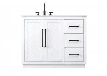 Elegant VF29042WH - Vanity Cabinet 2Dr 3Dw W42"xD21.5"xH34" White