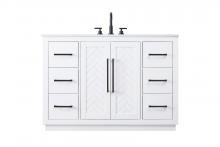 Elegant VF29048WH - Vanity Cabinet 2Dr 6Dw W48"xD21.5"xH34" White