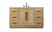 Elegant VF29054LO - Vanity Cabinet 2Dr 6Dw W54"xD21.5"xH34" Linen Oak
