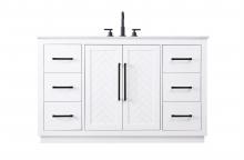 Elegant VF29054WH - Vanity Cabinet 2Dr 6Dw W54"xD21.5"xH34" White