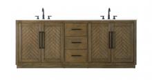 Elegant VF29084DHO - Vanity Cabinet 4Dr 3Dw W84"xD21.5"xH34"  Hazel Oak