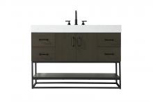 Elegant VF29248MMB - Vanity Cabinet 2Dr 4Dw 48x21.5x34 Mocha Brown