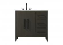 Elegant VF29336MMB - Vanity Cabinet 2Dr 3Dw 36x21.5x35 Mocha Brown