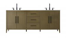 Elegant VF29384DMCB - Vanity Cabinet 4Dr 3Dw 84x21.5x35 Chestnut Brown