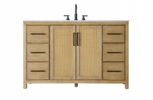 Elegant VF29554LO - Vanity Cabinet 2Dr 6Dw 54x21.5x35 Linen Oak