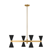 Visual Comfort & Co. Studio Collection AEC1068MBK - Albertine mid-century modern 8-light indoor dimmable linear ceiling chandelier in midnight black fin