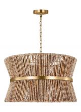 Visual Comfort & Co. Studio Collection DJP1063SB - Thurlo Transitional 3-Light Indoor Dimmable Medium Hanging Shade Ceiling Chandelier Light