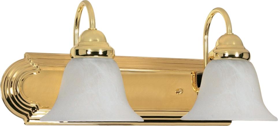 Ballerina - 2 Light 18" Vanity with Alabaster Glass - Polished Brass Finish
