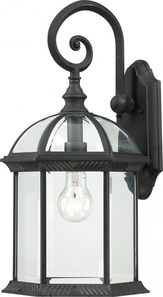 Boxwood - 1 Light 19" Wall Lantern with Clear Beveled Glass - Textured Black Finish