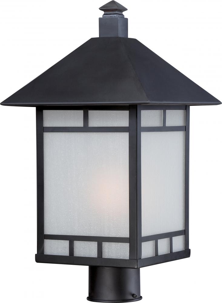 Drexel - 1 Light - Post Lantern with Frosted Seed Glass - Stone Black Finish