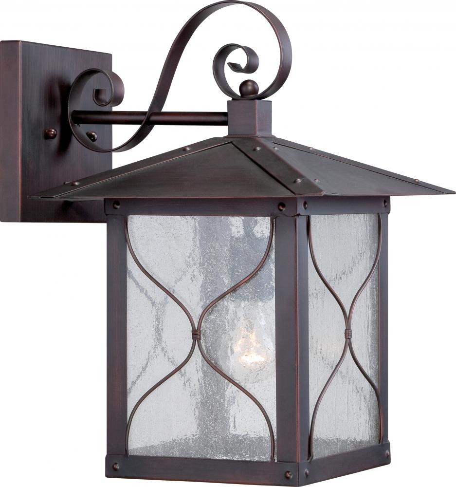 Vega -1 Light - 11" Wall Lantern with Clear Seed Glass - Classic Bronze Finish