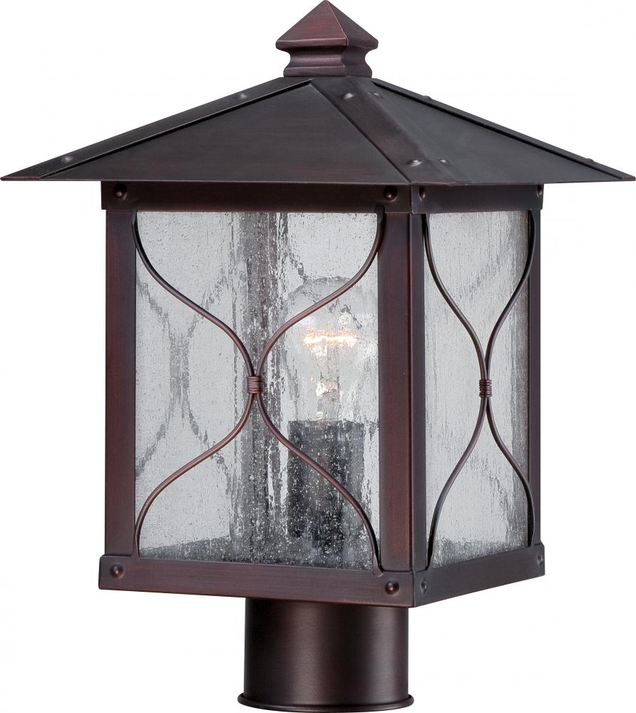 Vega - 1 Light - Post Lantern with Clear Seed Glass - Classic Bronze Finish
