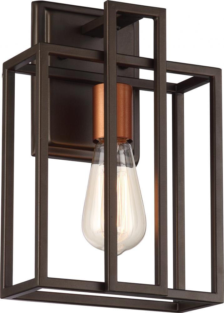 Lake - 1 Light Wall Sconce - Forest Bronze Finish with Copper Accents
