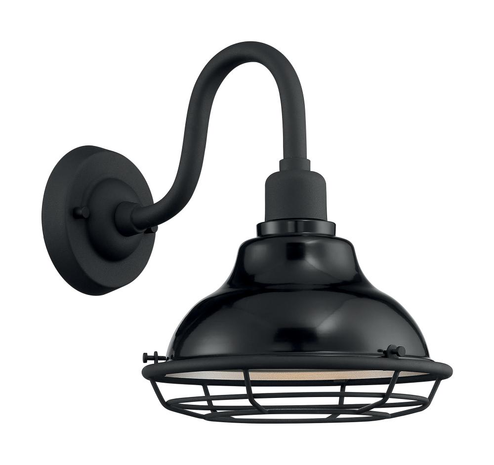 Newbridge - 1 Light Sconce with- Black and Silver & Black Accents Finish
