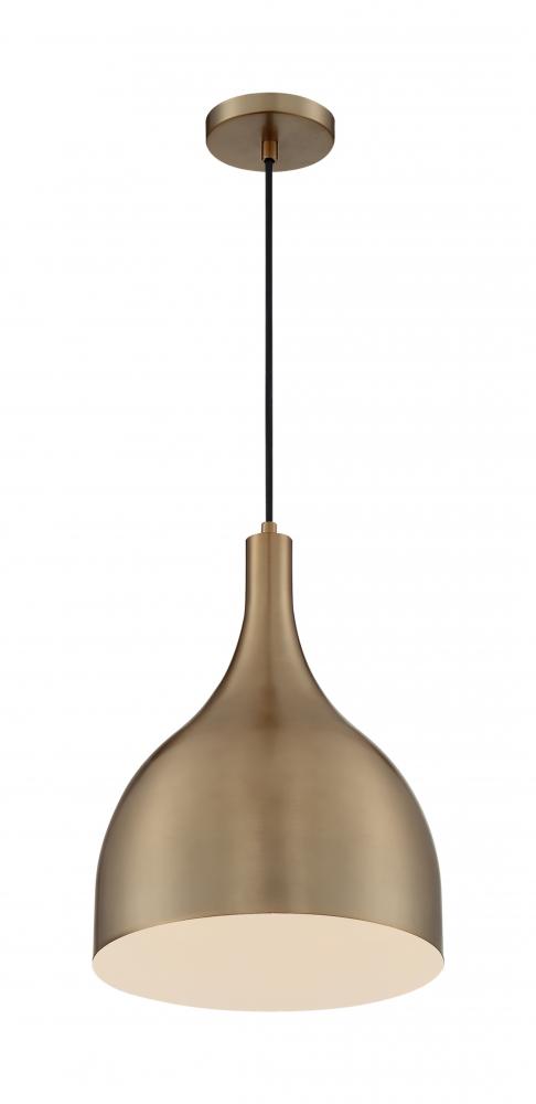 Bellcap - 1 Light Pendant with- Burnished Brass Finish