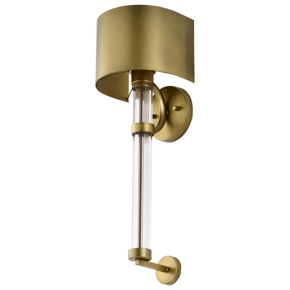 Teagon 1 Light Wall Sconce; Natural Brass Finish; Metal Shade