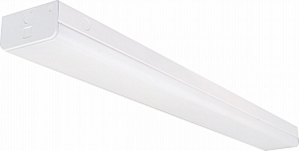 LED 4 ft.- Wide Strip Light - 40W - 4000K - White Finish - with Knockout and Sensor