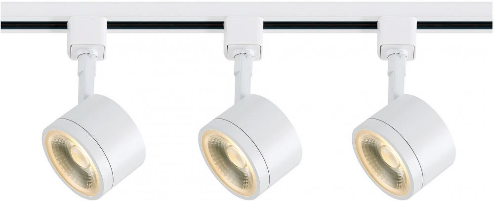 Track Lighting Kit - 12 Watt LED per Head - 3000K - 4 foot Track - 36 degree - Round shape - White