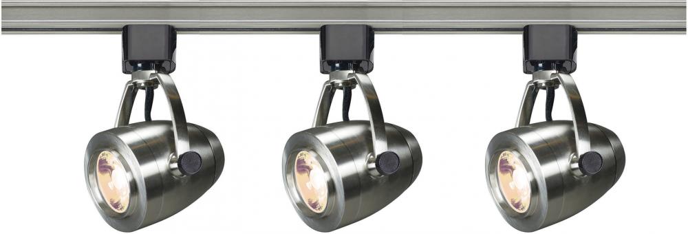 Track Lighting Kit - 12 Watt LED per Head - 3000K - 4 foot Track - 36 degree - Pinch back - Brushed