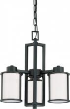 Nuvo 60/2976 - Odeon - 3 Light (convertible upwithdown) Chandelier with Satin White Glass - Aged Bronze Finish