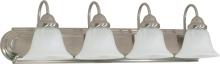 Nuvo 60/322 - Ballerina - 4 Light 30" Vanity with Alabaster Glass - Brushed Nickel Finish