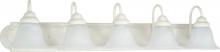 Nuvo 60/335 - Ballerina - 5 Light 36" Vanity with Alabaster Glass - Textured White Finish