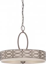 Nuvo 60/4726 - Harlow - 4 Light Pendant with Khaki Fabric Shade - Hazel Bronze Finish