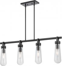 Nuvo 60/5365 - Beaker - 4 Light Island Pendant with Clear Glass -Aged Bronze Finish