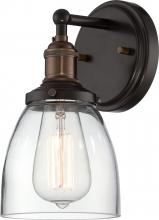 Nuvo 60/5514 - Vintage - 1 Light Sconce with Clear Glass - Rustic Bronze Finish