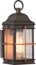 Nuvo 60/5831 - Howell - 1 Light Small Wall Lantern with Clear Seeded Glass - Bronze Finish Wall Lantern with Copper
