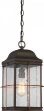 Nuvo 60/5836 - Howell - 1 Light Hanging Lantern with Clear Seeded Glass - Bronze Finish with Copper accents