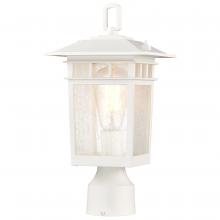 Nuvo 60/5954 - Cove Neck Collection Outdoor Medium 14 inch Post Light Pole Lantern; White Finish with Clear Seeded