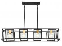 Nuvo 60/6417 - Payne - 4 Light Island Pendant with Clear Beveled Glass - Midnight Bronze Finish