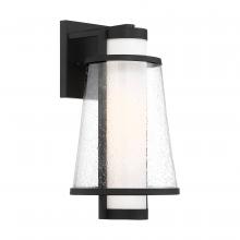 Nuvo 60/6602 - Anau - 1 Light Medium Wall Lantern - with Etched Opal and Clear Glass - Matte Black Finish