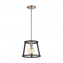Nuvo 60/6641 - Chassis- 1 Light Mini Pendant - Copper Brushed Brass and Matte Black Finish
