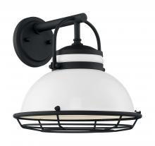 Nuvo 60/7082 - Upton - 1 Light Sconce with- Gloss White and Textured Black Finish