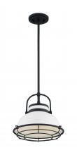 Nuvo 60/7084 - Upton - 1 Light Pendant with- Gloss White and Black Accents Finish