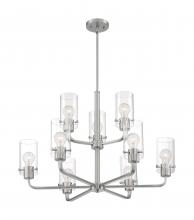 Nuvo 60/7179 - Sommerset - 9 Light Chandelier with Clear Glass - Brushed Nickel Finish