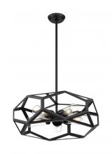 Nuvo 60/7304 - Zemi - 5 Light Chandelier with Clear Glass - Black Finish