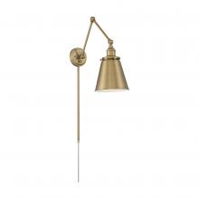Nuvo 60/7367 - Bayard Swing Arm Lamp; Burnished Brass with Switch