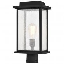 Nuvo 60/7378 - Sullivan Collection Outdoor 17 inch Post Light Pole Lantern; Matte Black Finish with Clear Seeded