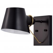 Nuvo 60/7381 - Baxter; 1 Light Vanity; Black with Burnished Brass